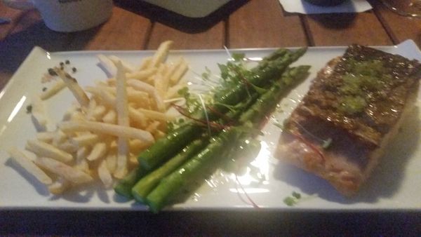 Salmon, Finger Lime and Asparagus